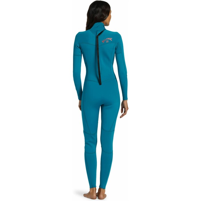 2024 Billabong Womens Foil 3/2mm Flatlock Back Zip Wetsuit ABJW100183 - Marine